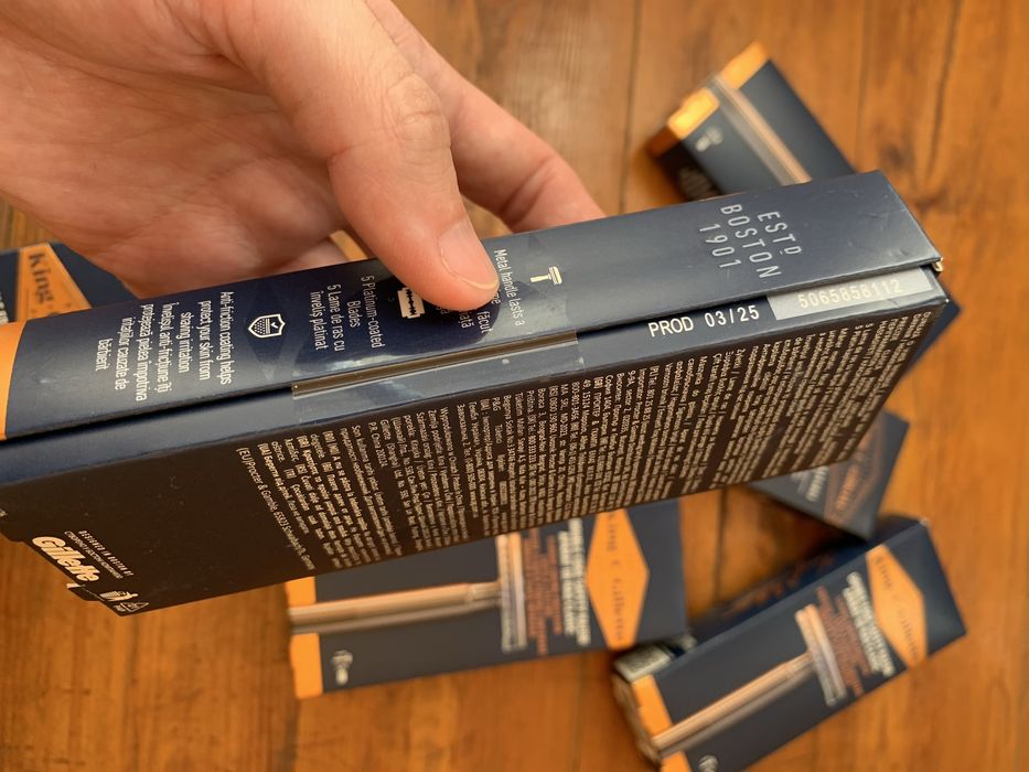 Безопасная бритва gillette king c с 5 сменными лезвиями станок т образный muhle r89