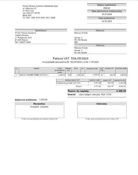 Orbitrek magnetyczny Hammer Speed Motion II