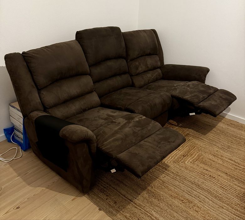 Sofa castanho 3 lugares