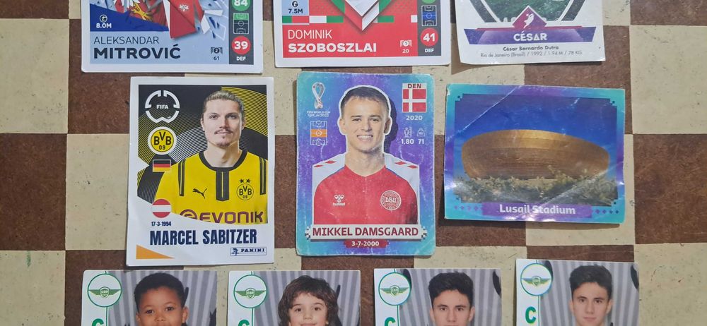 Conjunto lote cartas cromos futebol
