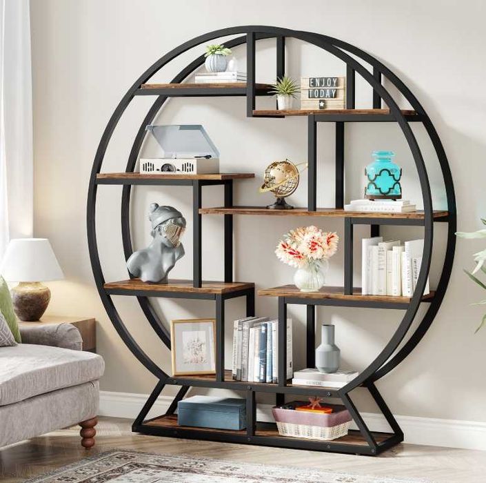 Okrągły regał na książki, kwiaty