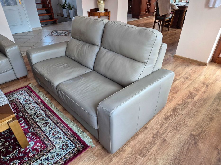 komplet wypoczynkowy skórzany