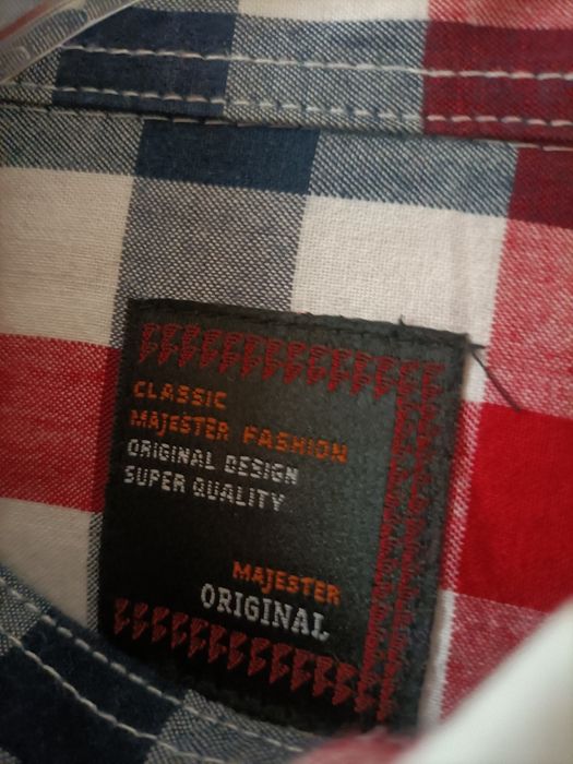 Koszula męska w kratę na długi rękaw (rozmiar L)