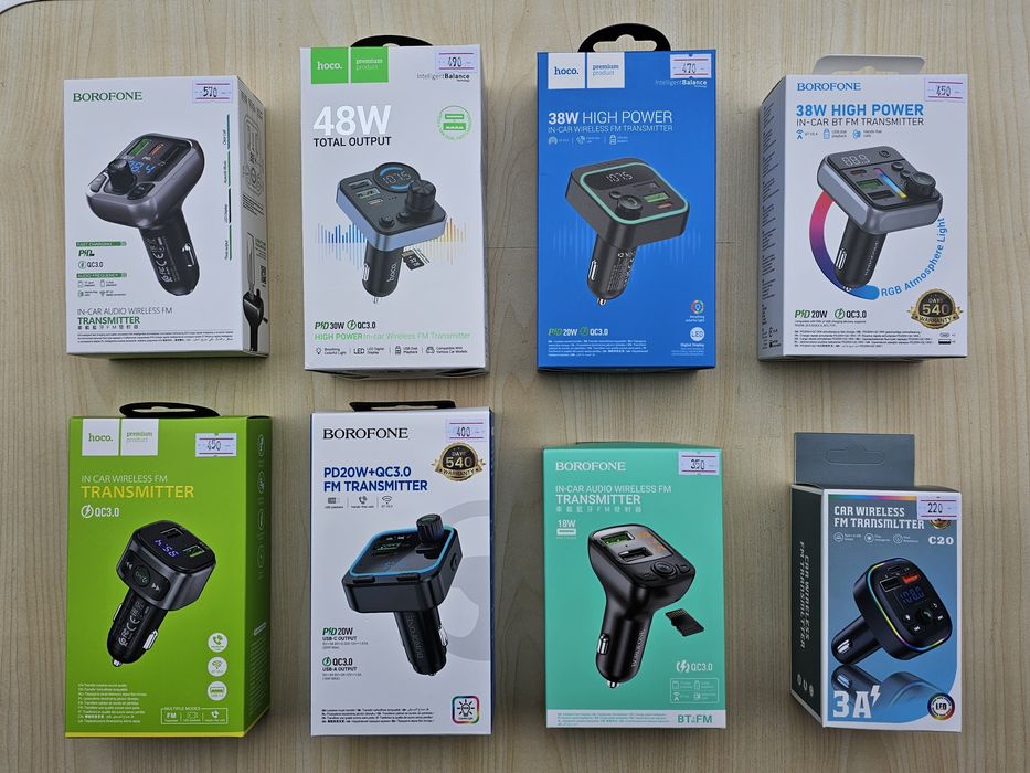 FM модулятор блютуз; Трансмітер ФМ в авто, з зарядкою; Hoco, Baseus