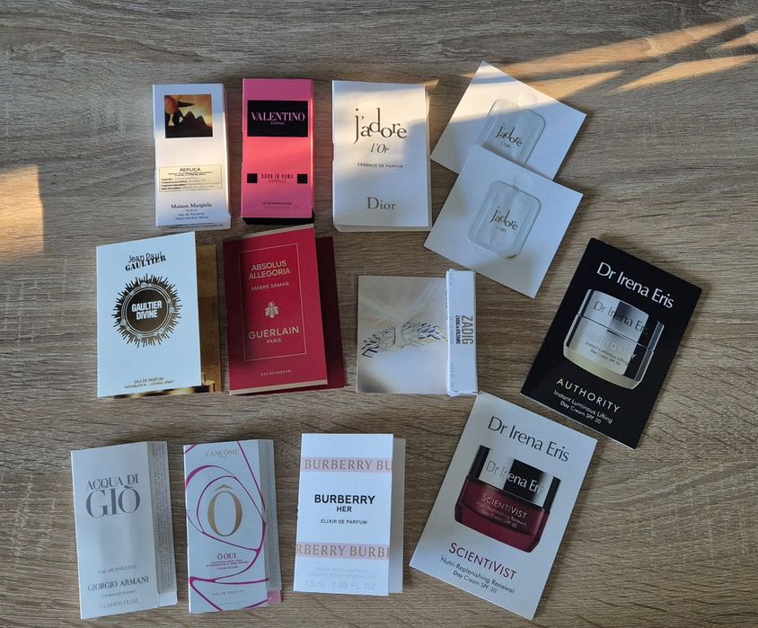 Burberry, guerlain, Valentino, dior, armani, irena eris..