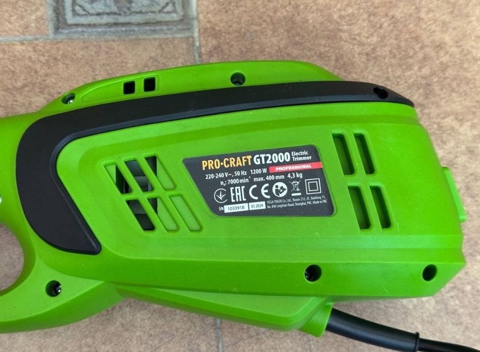 Коса Триммер Электрокоса ProCraft 2000 Гарантия 36мес  +Леска +Диск
