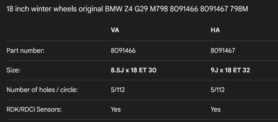 Original jantes 18" BMW Z4 G29 5*112 com pneus em bom estado