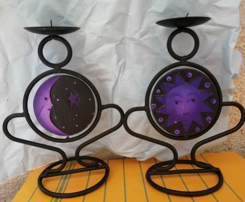 castiçais Sol e Lua