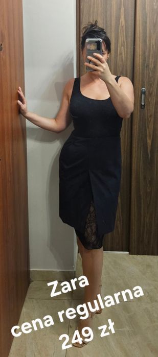 Czarna spódnica Zara koronka