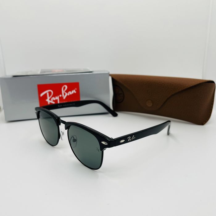 Солнцезащитные очки Ray Ban Clubmaster 3016 Black-Black 51мм стекло