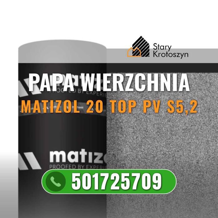Papa nawierzchniowa MATIZOL 20 TOP PV S5.2  [6 m2 rolka]
