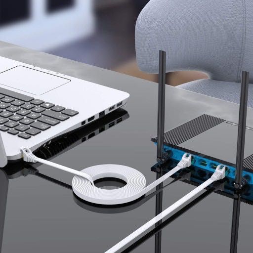 Kabel Ethernet Cat 8 10 m Płaski Kabel Sieciowy Gigabit RJ45