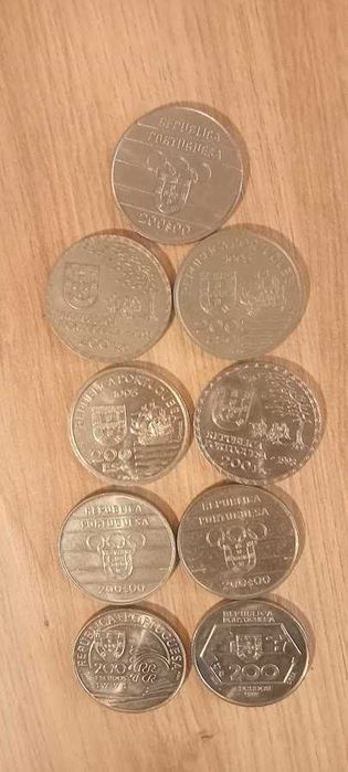 Lote 9 moedas de 200 escudos comemorativas