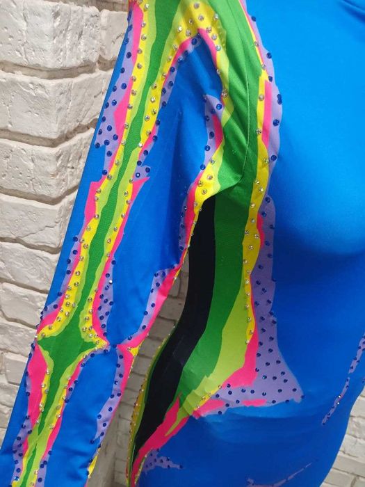 Комбінезон принт зі стразами зріст 162+