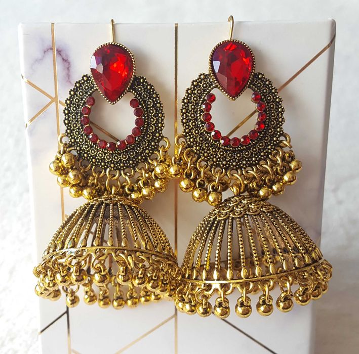 Kolczyki indyjskie pakistańskie jhumki duże cygańskie orient boho etno