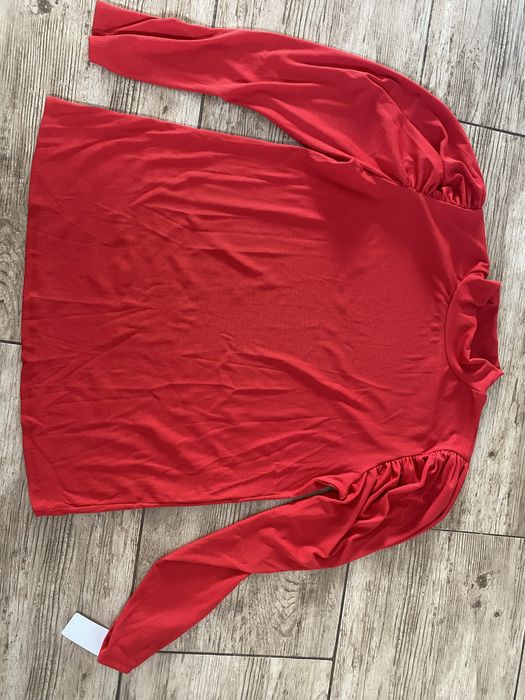 Półgolf prążek marszczone rękawy