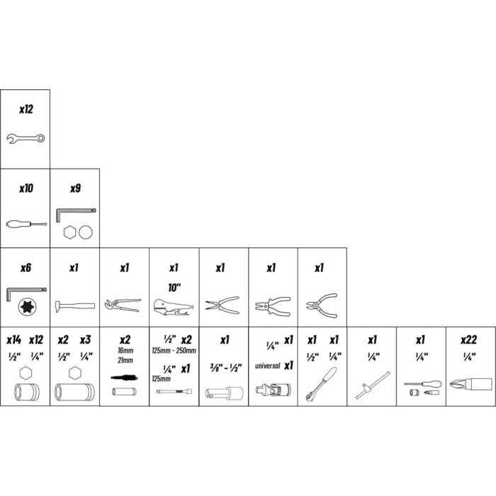 Baú Ferramentas Portátil com 3 Gavetas 108 Ferramentas