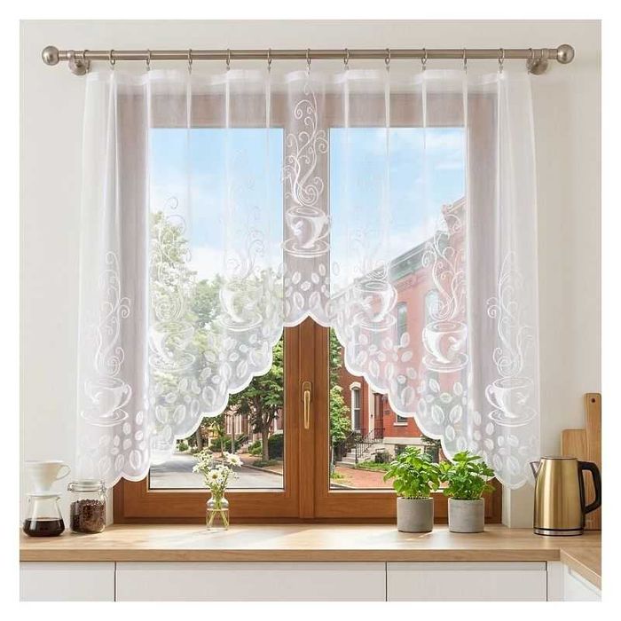 Firanka gotowa Corippo 220 x 110 cm biały żakard Wisan WN5C98 110
