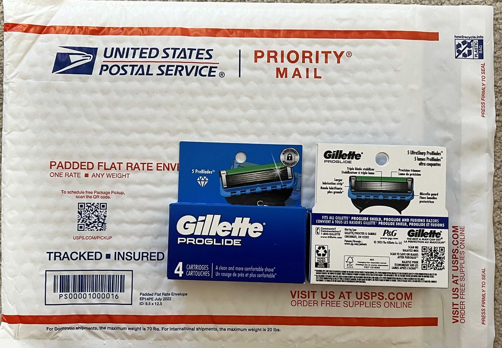 Оригинал США 100% лезвия Gillette Fusion 5 Proglide 4шт