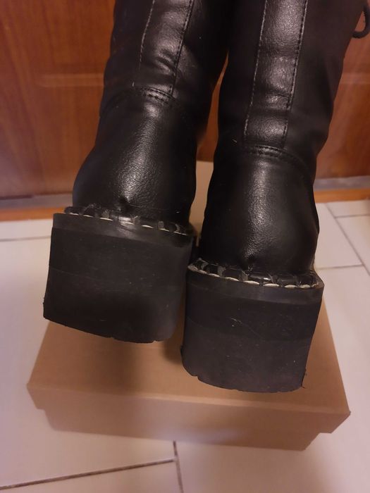 Bohema Clothing Worker Monster Black botki ze skóry z winogron r. 36
