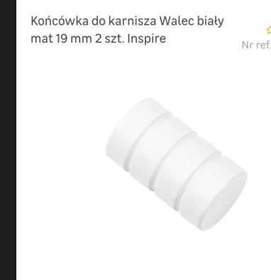Karnisze białe metalowe Inspire nowe