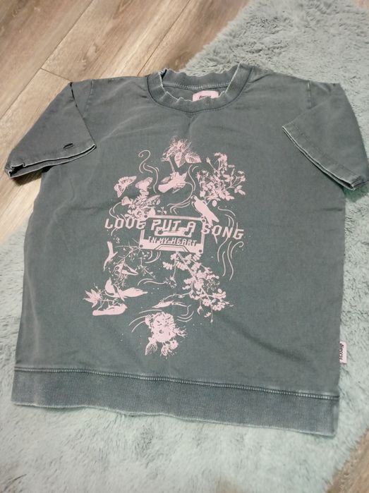 Bluzka szara z nadrukiem