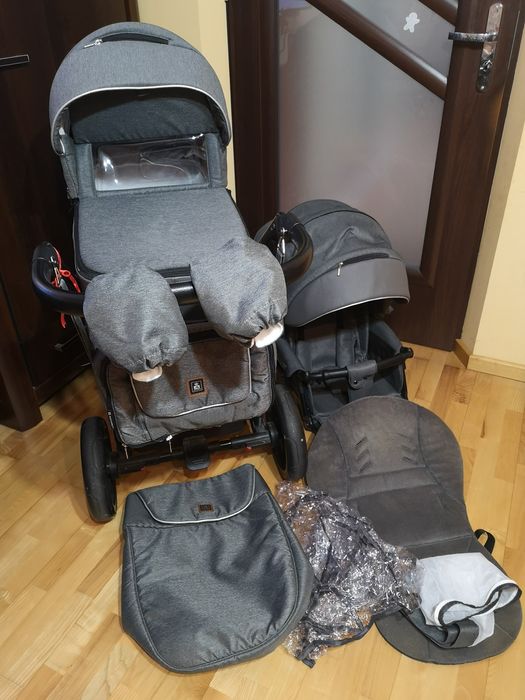 Wózek 2w1 ADAMEX wraz ze wszystkimi akcesoriami