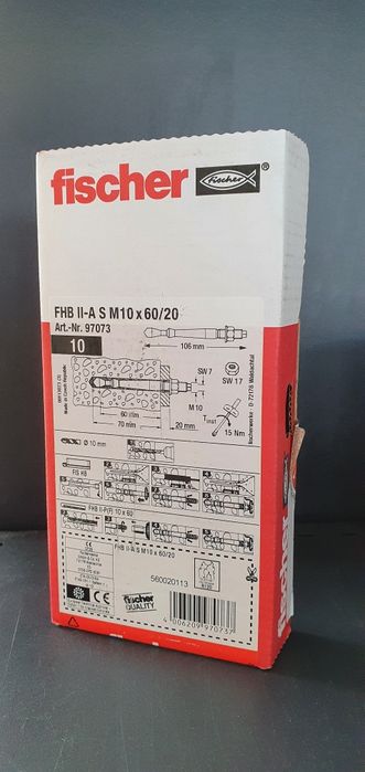 Kotwa Highbond Fisher FHB II-A M10 x 60/20 do chemicznych