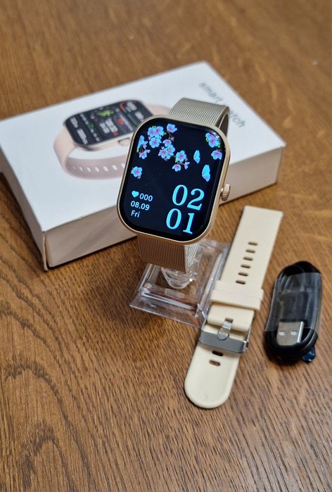 Zegarek damski smartwatch inteligenty PL menu - krokomierz, puls