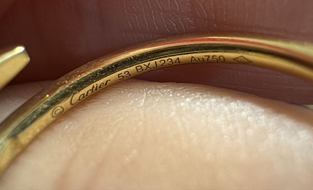 Золотое кольцо Cartier 750 проба 16.5 р