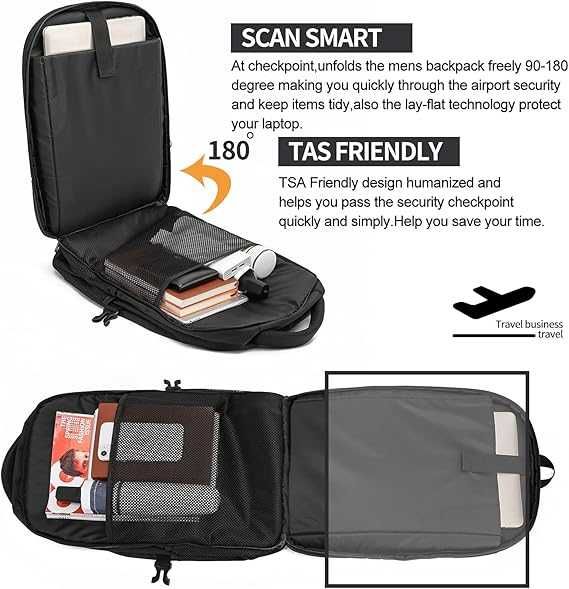 Plecak podróżny 50L na laptopa 17,3" TSA USB wodoodporny