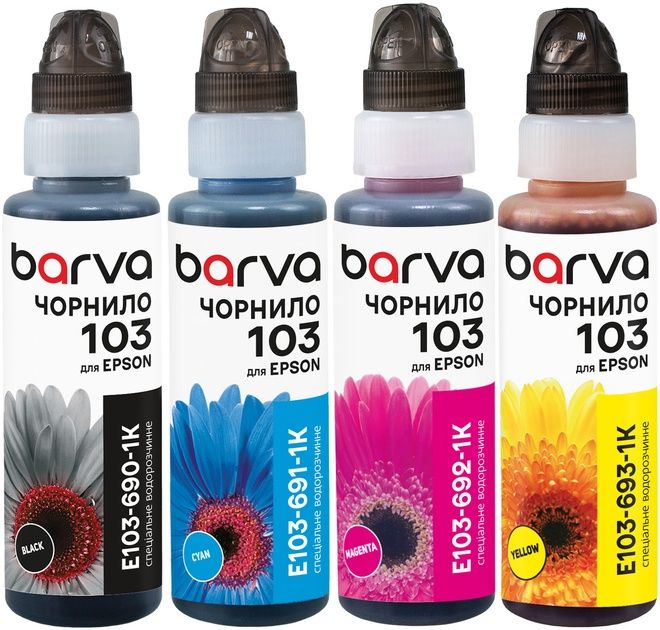 Комплект чорнила Barva для Epson L1110/L3100/L3150/L3160/L5190 (103)