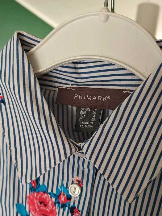 Długa koszula damska w paski i kwiaty, Primark, 36