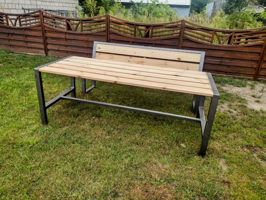 Meble ogrodowe, loft stół i dwie lawki