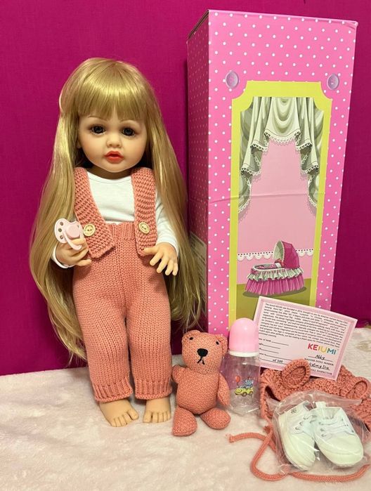 Лялька Reborn 55см анатомічна вінілова Реборн в коробці оригінальній