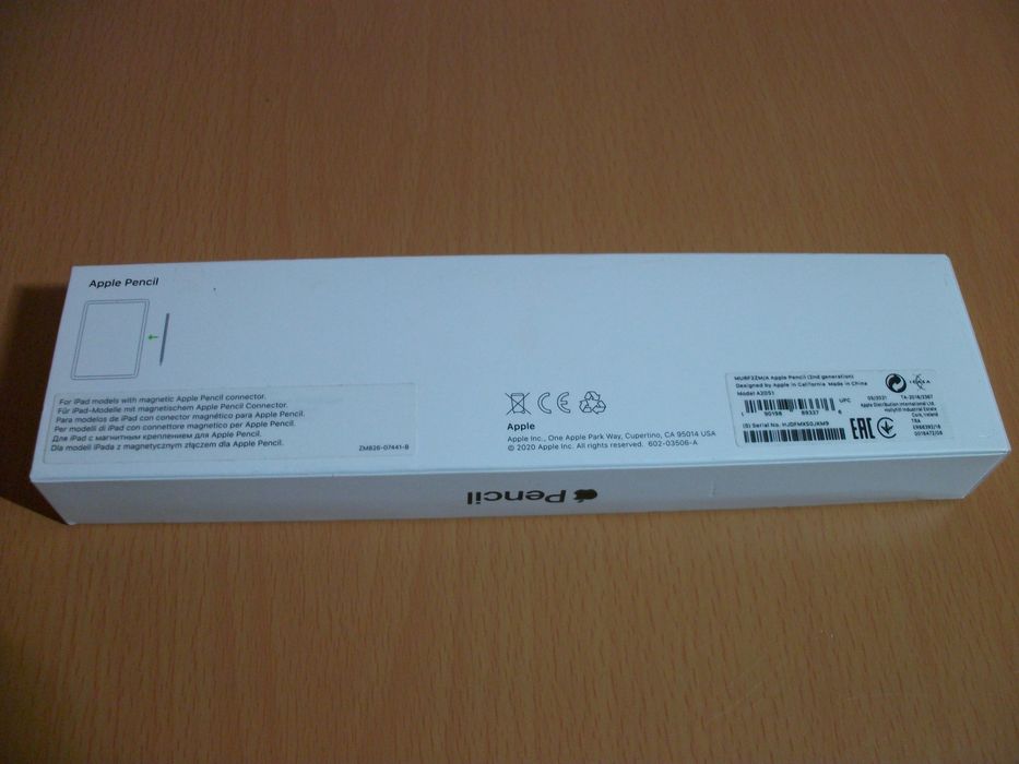 Só a Caixa Apple Pencil 2º geração Model A2051.