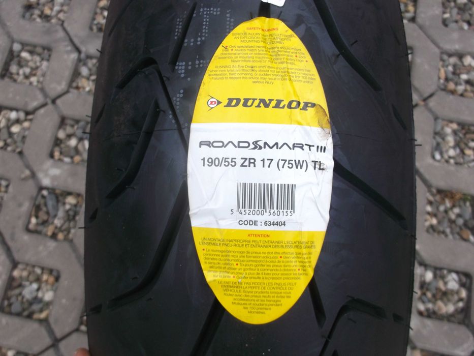 opona 190/55zr17 Dunlop Sportmax Road Smart 3 dot4422 Nowa cbr ducati bmw
