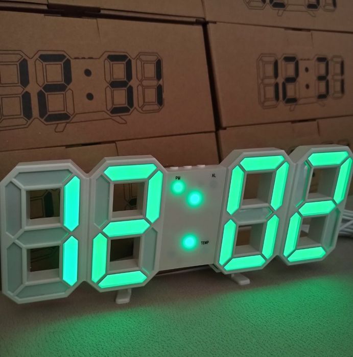 Электронные 3d Led часы с будильником и термометром Ly 1089 часи