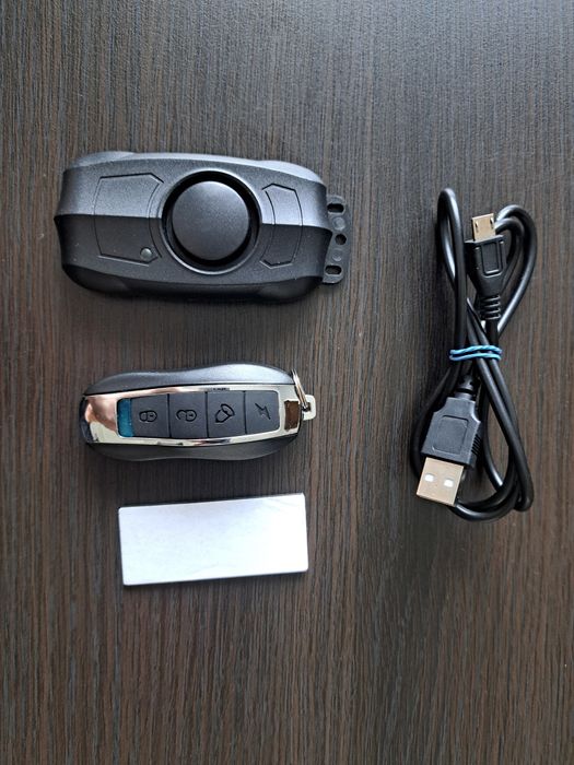 Alarm rowerowy z pilotem ładowany USB