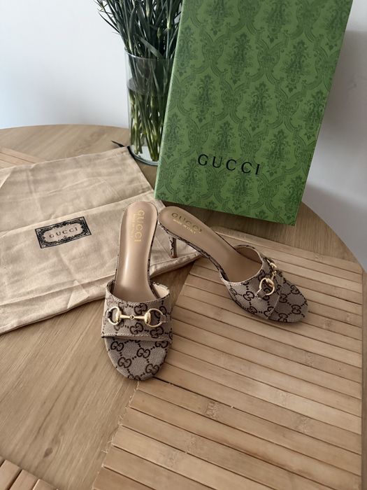 Klapki Gucci Horsebit Sandały GG Szpilki Interlocking