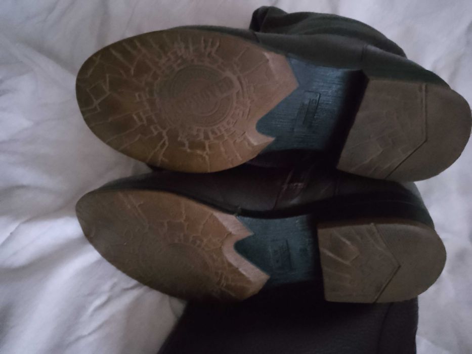 Сапоги женские, кожаные, зимние, темно-бардового цвета