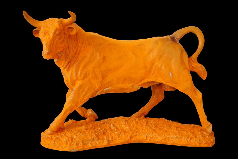 Masywna żeliwna figura BYK z wall street corrida dekoracja retro