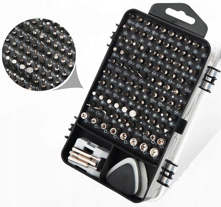 Zestaw precyzyjnych śrubokrętów uniwersalny wkrętak bity 115w1