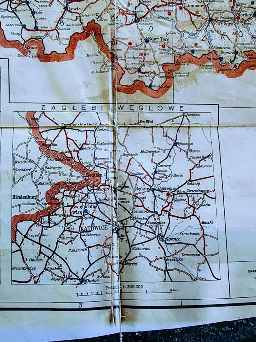 MAPA  od 1939 do 1940 samochodowa stanu dróg w Polsce.