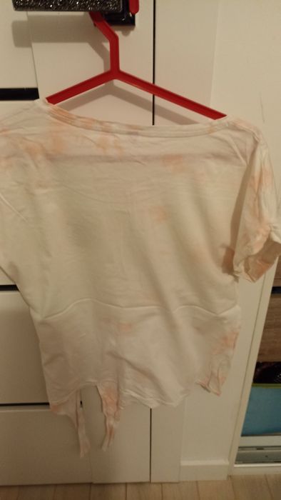 koszulka M biało różowa