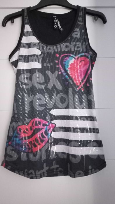 Bluzka Desigual kolorowa z cekinami