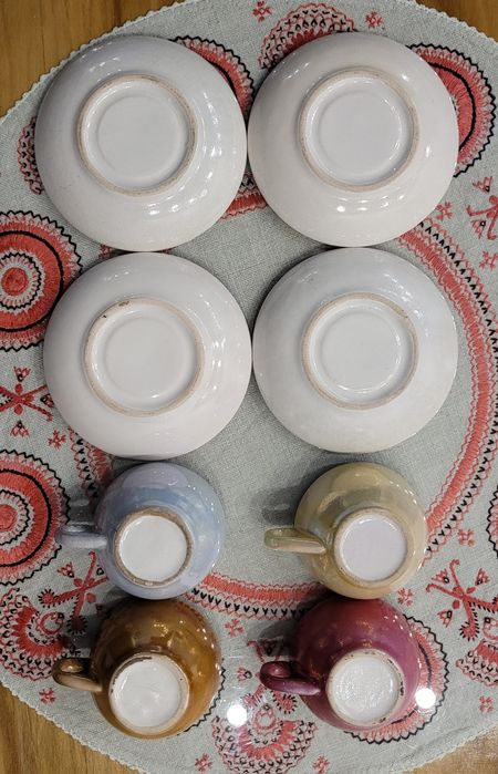 Zestaw czterech filiżanek do kawy espresso - vintage
