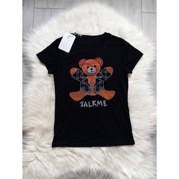 Czarna koszulka miś