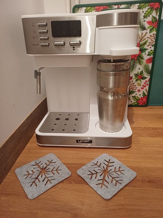 ekspres do kawy ciśnieniowo-przelewowy Yoer Dualio CCM03 3w1