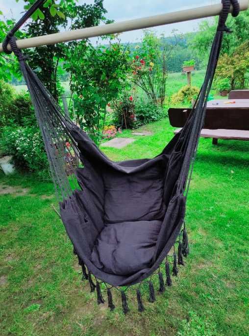 Fotel wiszący brazylijski hamak krzesło huśtawka na balkon taras ogród